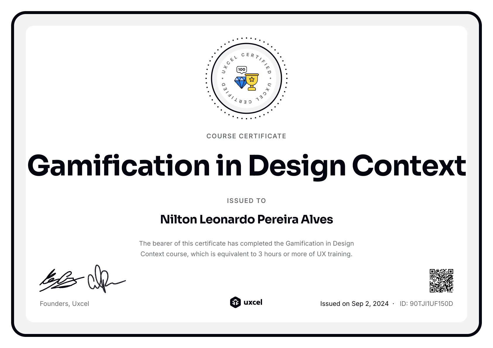Leonardo Alves's certificate